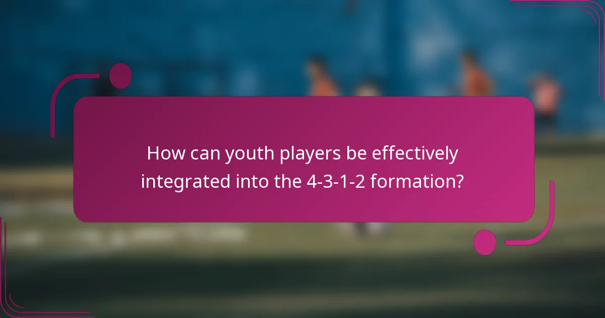 How can youth players be effectively integrated into the 4-3-1-2 formation?