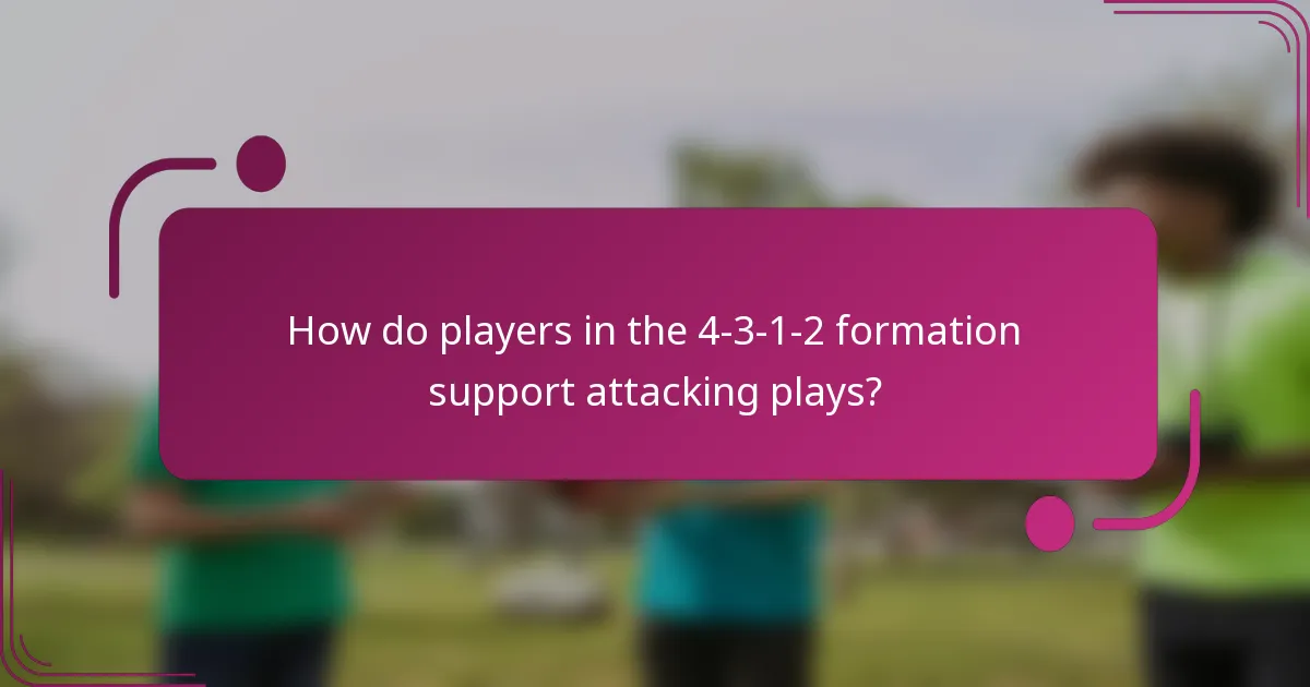 How do players in the 4-3-1-2 formation support attacking plays?