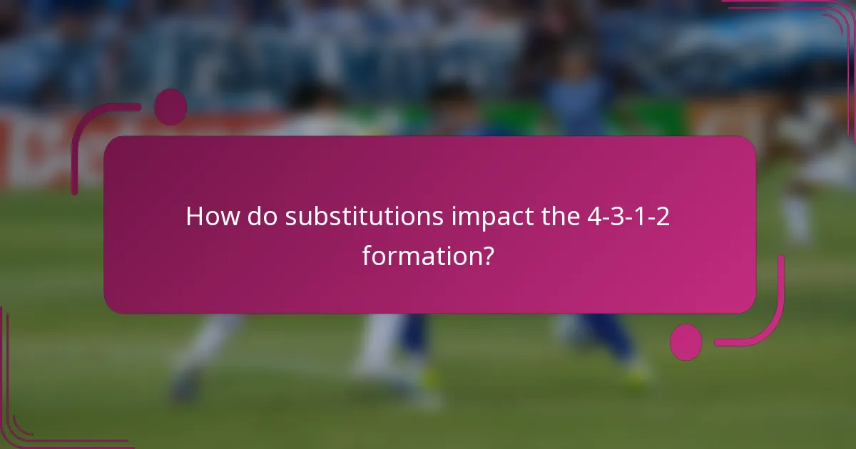 How do substitutions impact the 4-3-1-2 formation?
