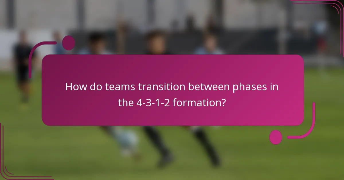 How do teams transition between phases in the 4-3-1-2 formation?