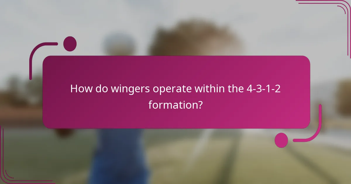 How do wingers operate within the 4-3-1-2 formation?