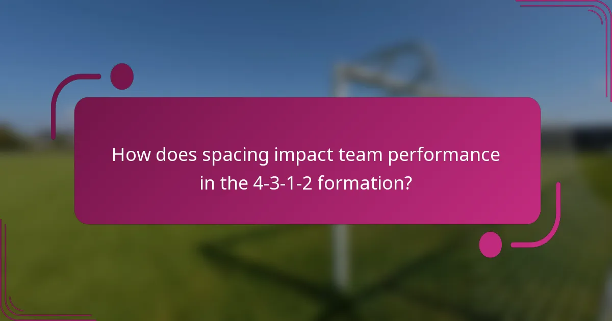 How does spacing impact team performance in the 4-3-1-2 formation?