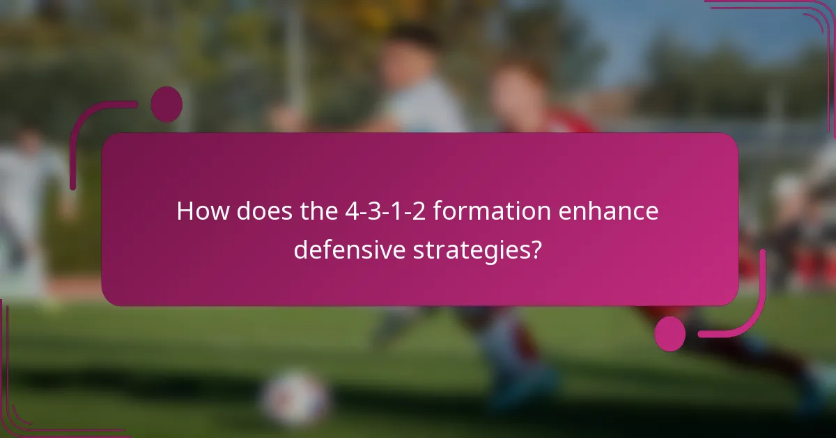 How does the 4-3-1-2 formation enhance defensive strategies?