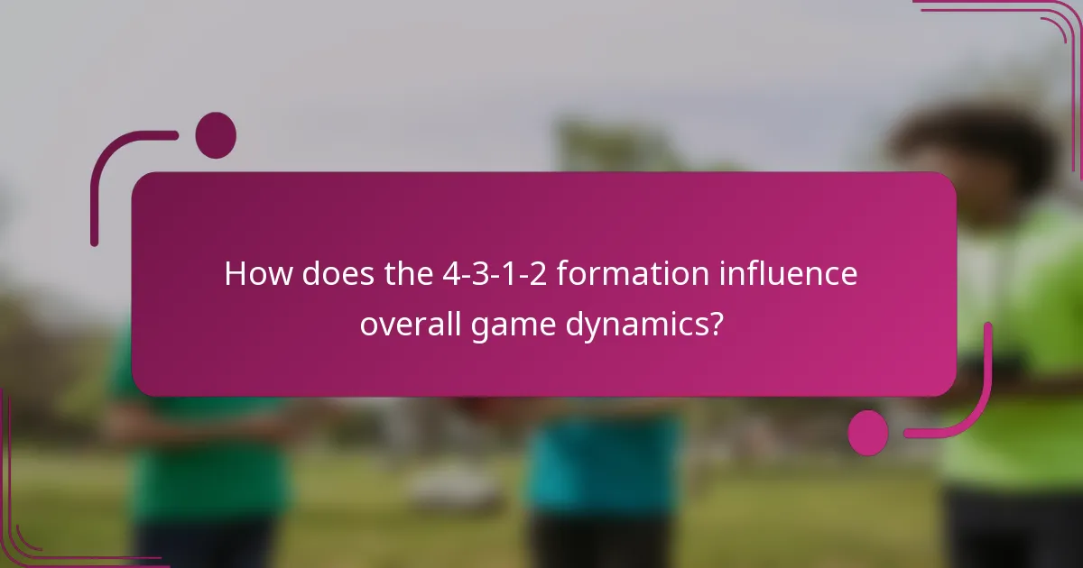 How does the 4-3-1-2 formation influence overall game dynamics?