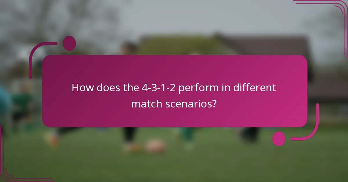 How does the 4-3-1-2 perform in different match scenarios?