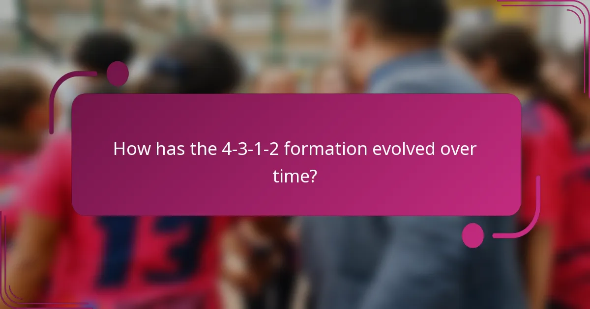 How has the 4-3-1-2 formation evolved over time?