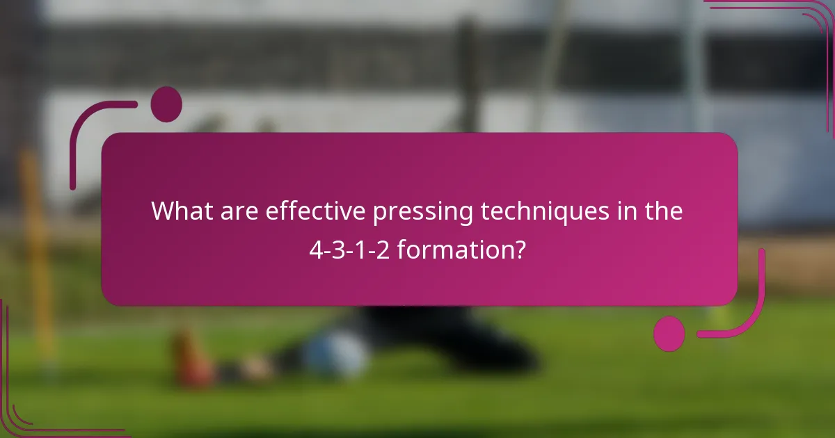 What are effective pressing techniques in the 4-3-1-2 formation?