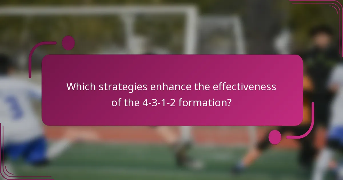 Which strategies enhance the effectiveness of the 4-3-1-2 formation?